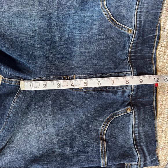 Spanx Distressed Skinny Jeans Raw Hem Stretch Legging Dark Denim Size Medium - Picture 7 of 13